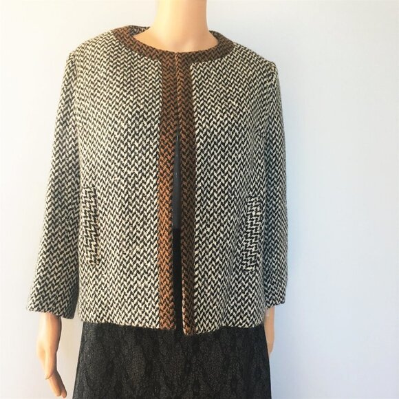 Women's sz M B.H.WRAGGE vintage wool blazer jacket - Picture 2 of 12